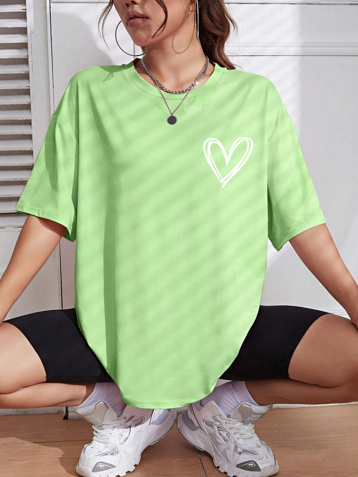 Simple Love Printed Womens T Shirts Summer Breathable Clothes Casual Fashion Short Sleeve Street Oversized All Match T-Shirts